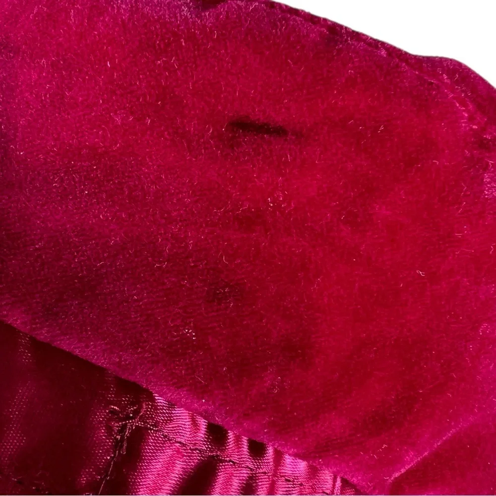 Vintage Liz Claiborne Velvet Slouchy Newsboy Cabbie Cap Hat Magenta Taiwan FLAWS